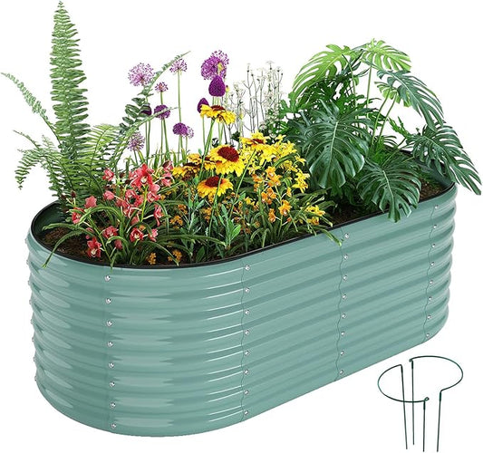 Galvanized Metal Planter Raised Garden Bed Kit for Gardening Outdoor,6x3x2ft Planter Grow Garden Box Raised Flower Bed,Long Vegetable Clearance Herb Raised Garden Beds for Container Gardening