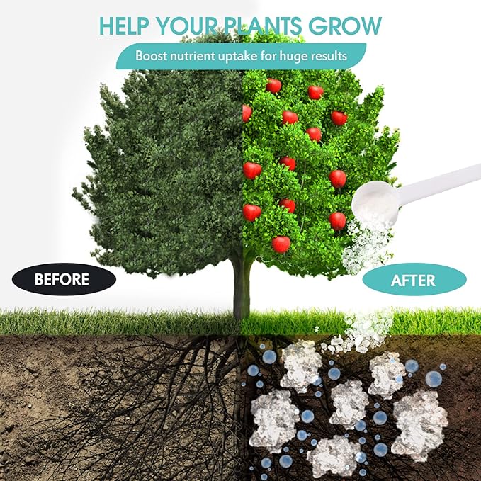 2LB Water Storing Crystals for Plants with Spoon, Water Gel Solves Plant Over-Watering and Drought Problems, Keeps The Soil Moist, Small Water Storing Polymer Crystals for Plants Candle - by Oycevila