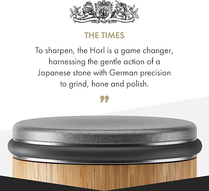 HORL 2 Oak Kitchen Knife Sharpener for Razor Sharp Edges Made in Germany - Rolling Sharpener for knives - Rolling Knife Sharpening Kit with Magnetic Holder with 15 & 20 Degrees