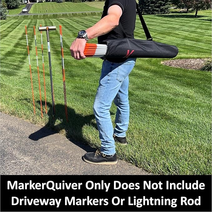 Keyfit Tools MarkerQuiver ~Driveway Markers Snow Plow Stakes MarkerBag Installation Tool Holds Driveway Markers Efficiently Install Driveway Reflectors