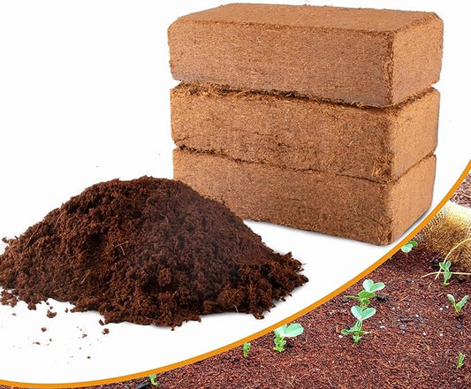 3-Pack Coco Coir Bricks, Premium Organic Peat Moss Mix for Plants, Low EC & pH Balance, Fiber Coconut Husk. Ideal for Gardening, Potting Soil & Substrate