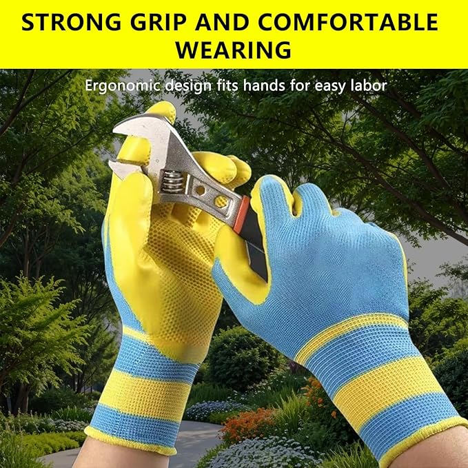 gardening gloves 12 Pairs for work cleaning welding or mechanix material cotton rubber or latex for women or men