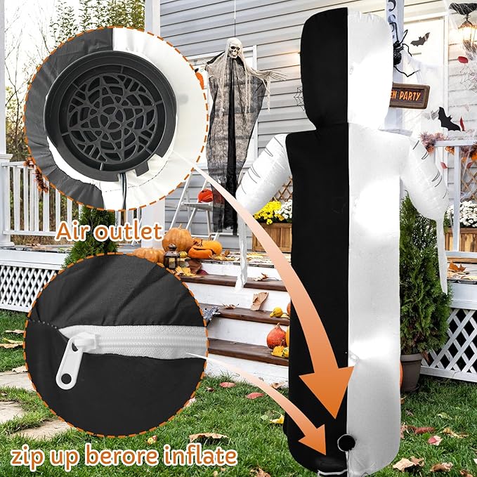 8FT Zombie, Halloween Outdoor Inflatable Decoration, with Built-in LED Lights, Suitable for Outdoor lawns, Gardens, terraces and Halloween Parties