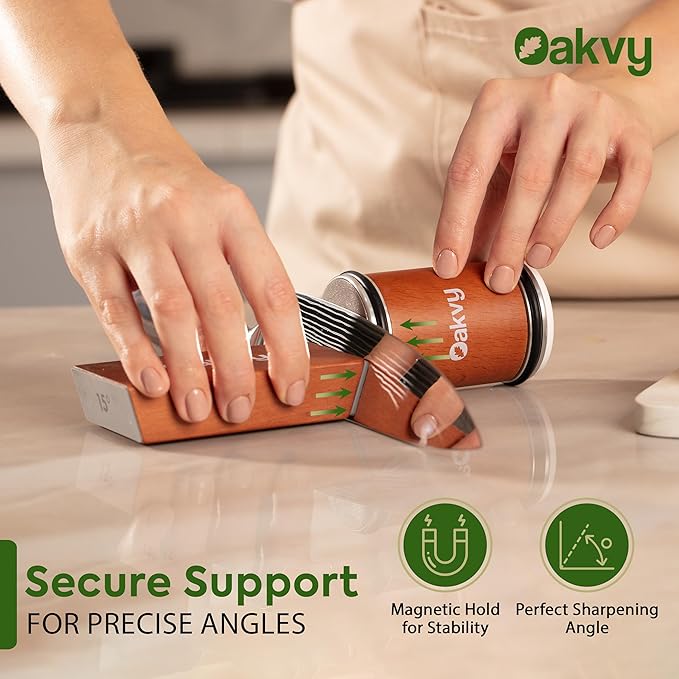 Rolling Knife Sharpener - Diamond & Ceramic Knife Sharpener Discs, Multi-Angle Magnet Knife Sharpening Kit, Long-Lasting Knife Sharpeners