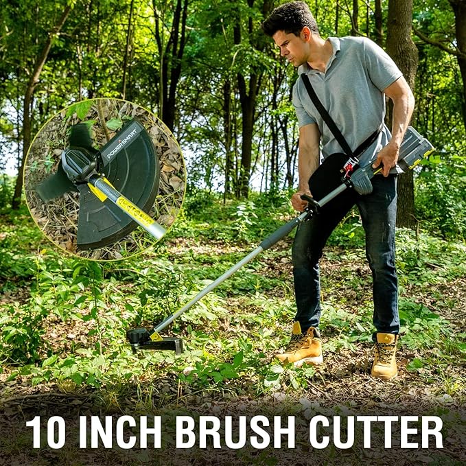 PowerSmart 40V 13" Cordless String Trimmer, 2-in-1 Battery Powered Weed Wacker Eater, 4.0AH Battery and Charger Included