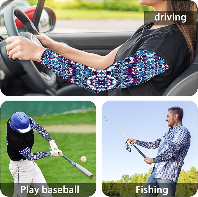 Buwuta Garden Sleeves for Women Dragonfly Sun Protection Sleeves Anti-Scratch Arm Cooling Sleeves for Farmers Sports