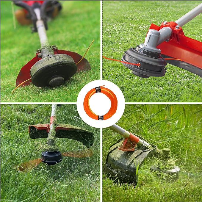 12 Pack String Trimmer Line Compatible with Ego String Trimmer 0.095" 168FT Weed Eater String Pre-Cut Dual Color Fast-Positioning Triangular Twisted Trimmer Line Universal Fit Weed Wacker String