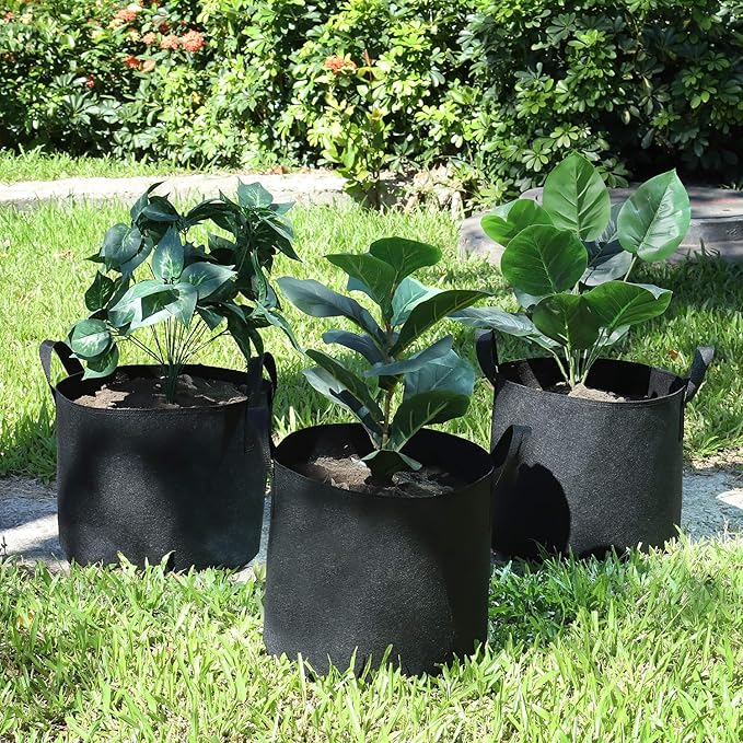 12-Pack 20 Gallon Grow Bags Heavy Duty Thickened Nonwoven Fabric Pots with Durable Handles