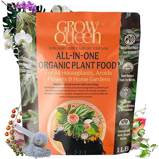 The All-in-One Complete Organic Plant Food, Indoor Plant Food for Houseplants, Organic Fertilizer for Vegetable Gardens, 1lb = 25 Formulated Servings Feeds 50 gal Instantly and Slow Release
