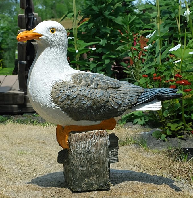 Coolboy Real Seagull Figurine - Garden Bird Statue, Decorations for Home & Outdoor Patio