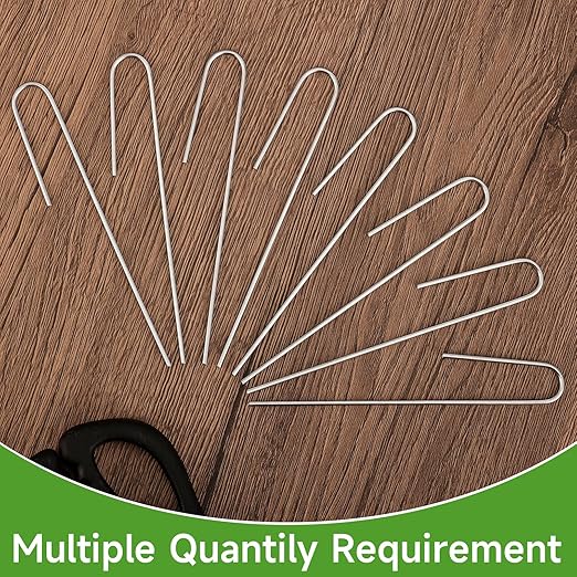 200 PCS J Shape Landscape Staples,5.12 Inch Irrigation Drip Tubing Landscape Staples,Galvanized Garden Stakes,Landscaping Staples for Drip Tubing Up to 1/2" Diameter