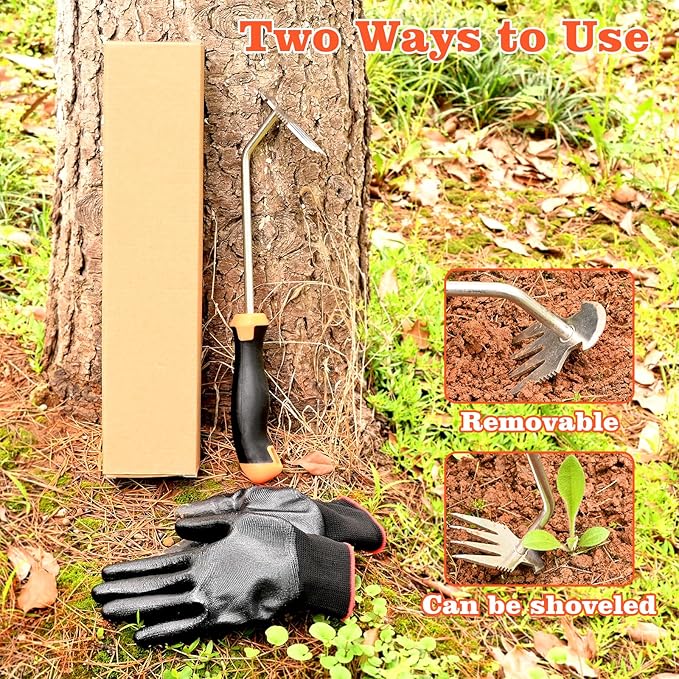 Weed Removal Tool,Portable Garden Weeder Tool,2024 New Manganese Steel Weed Puller Tool with Rubber Handle for Vegetable Gardening Garden Yard Farm Farm Planting & Uprooting Weeding Tool