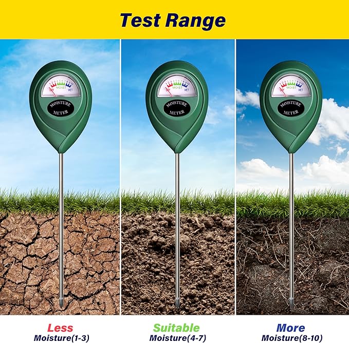 iPower Soil Moisture Meter, Plant Water Monitor Hygrometer Sensor for Garden, Lawn, Farm Indoor & Outdoor Care