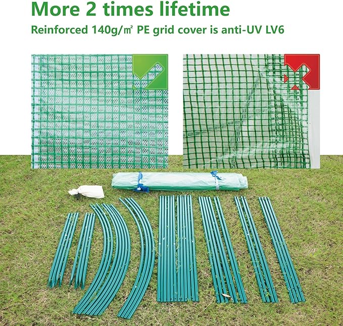 Outdoor Greenhouse with Screen Door,Outside Heavy Duty Walk in Green House for Garden Plants UV Protection Thermostatic Waterproof (Green, 10x10x7 FT)