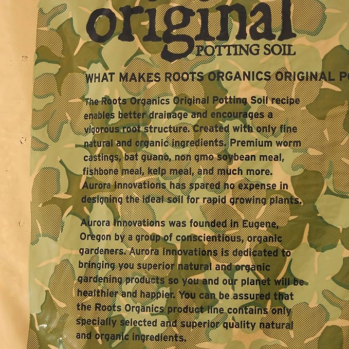 Roots Organics ROD75 Hydroponic Gardening Original Coco Fiber Based Potting Soil 0.75 Cubic Feet, 2 Pack