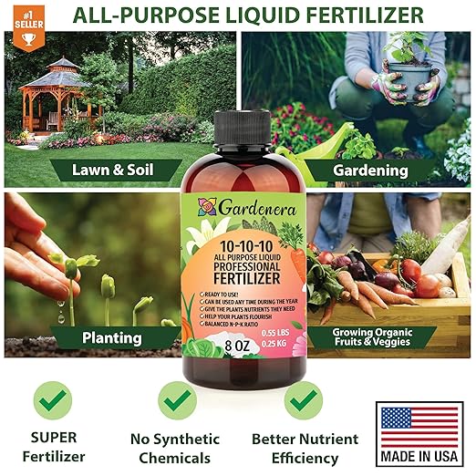 ๐๐๐๐
๐๐๐๐๐๐๐๐ ๐๐ฅ๐ฅ-๐๐ฎ๐ซ๐ฉ๐จ๐ฌ๐ Liquid Fertilizer 10-10-10 for Lawns, Grass, Plants, Vegetables, Fruits & Flowers |10-10-10 Liquid Fertilizer for Indoor and Outdoor Plants (32 OZ)