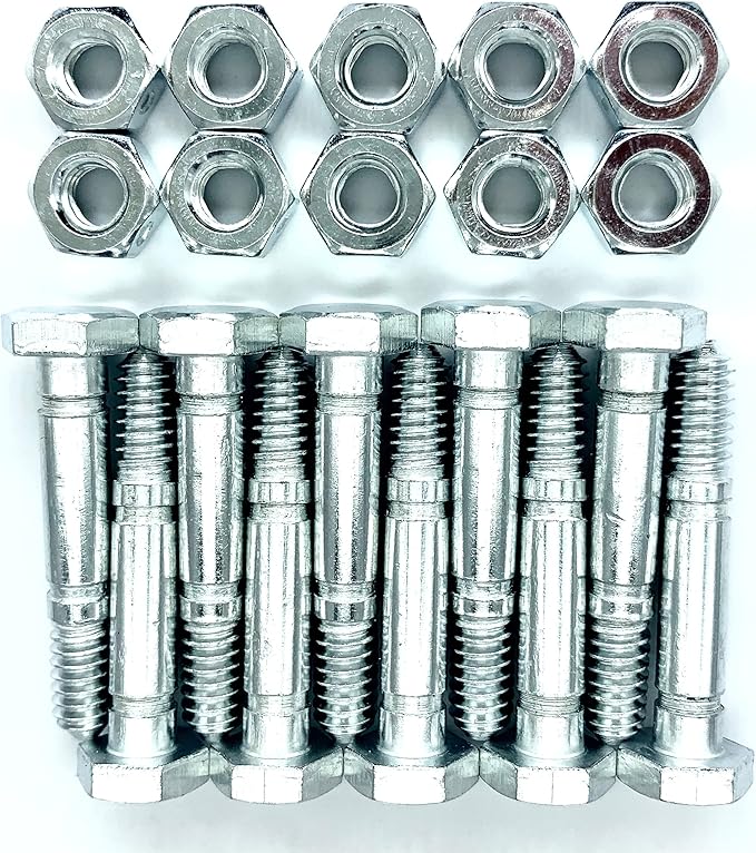 Replaces Shear Pins and Nuts for Ariens 532005 53200500 510016 51001600 Snow throwers(10 Pack)