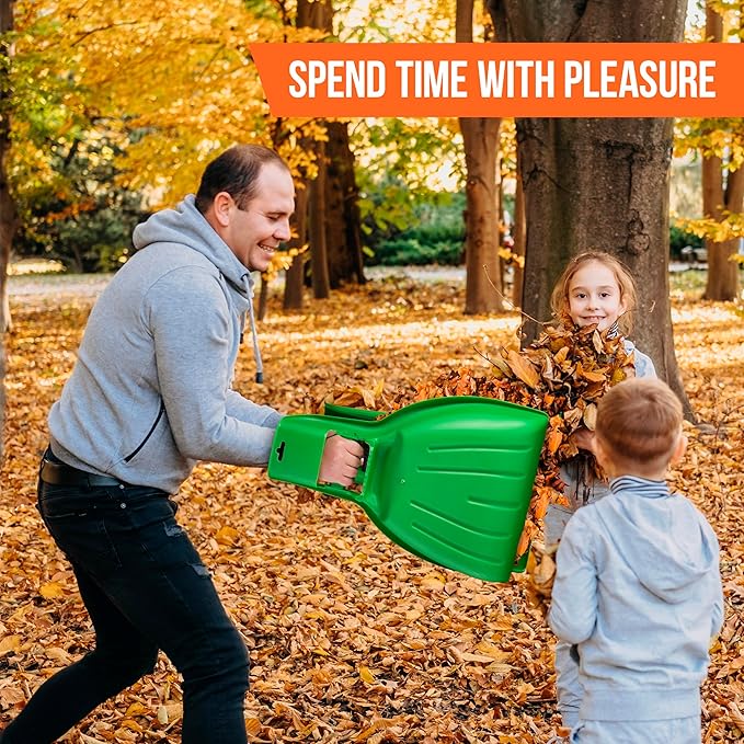 Leaf Collector, Leaf Scoops, Hand Rake for Leaf Picker Upper Gardening Hand Tools, Lawn Cleaning Garden Rake 3 Pairs Leaf Scoop, Green Plastic Leaf Grabber, by Superio