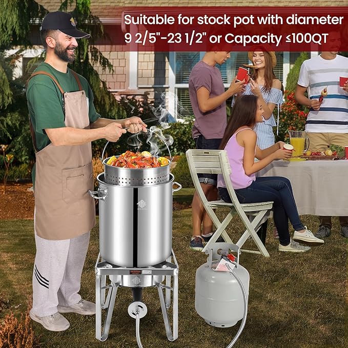 ARC Advanced Royal Champion ARC Propane Burner, 200,000 BTU Propane Stove with 0-20 PSI Regulator, Outdoor Burners for Cooking Gas Burner Gas Cooker Single Burner for Outdoor Cooking