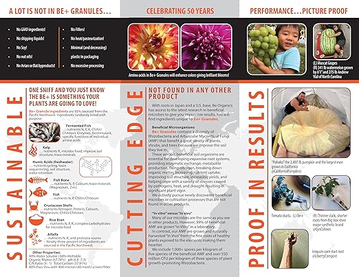 1 lb (454 g) Be+ Granular Bio-Fertilizer +Amino Acids +Beneficial Microbes