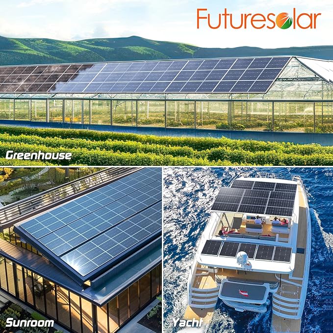 200 Watt 12/24 Volt Monocrystalline Solar Panel 12BB High Efficiency Solar Module for RV Trailer Camper Marine Off Grid