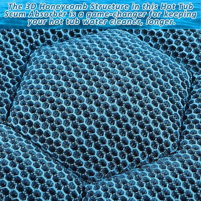 2 Pack Hot Tub Scum Absorber, 2025 Upgrade Reusable Scum Turtle Hot Tub Absorber Accessories Hot Tub Sponge for Spa & Pool Cleaner, Hot Tub Oil Absorbing Keeps Water Clean