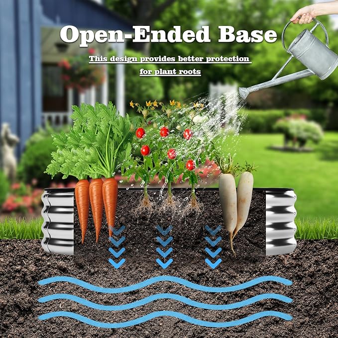 Galvanized Metal Planter Raised Garden Bed Kit for Gardening Outdoor,6x3x2ft Planter Grow Garden Box Raised Flower Bed,Long Vegetable Clearance Herb Raised Garden Beds for Container Gardening