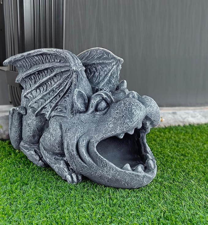 Gargoyle Statues Garden Decoration, Resin Statue Outdoor Decor, Animal Downspout Diverter, Decorative Gutter Extension, 3"4" Downspout Extender Diverter Splash Block