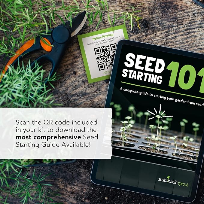 Garden Seeds for Planting Vegetables: 8 Organic Vegetable Seeds Variety Pack Planting Indoors & Outdoor, Veggie Bell Pepper, Zucchini, Kale Cucumber Peas & More Hydroponic Seeds by Sustainable Sprout