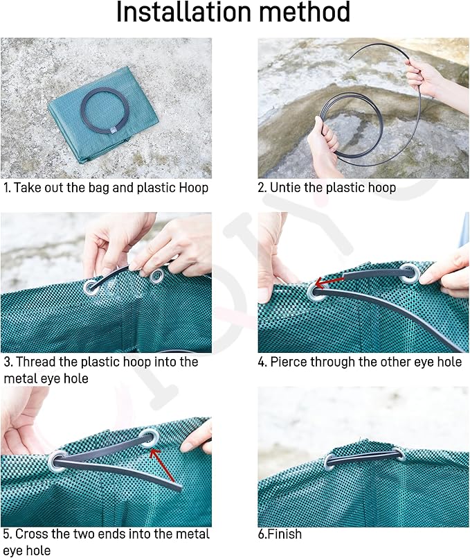 1x72Gallons+2x34Gallons (Free Gloves) Garden Leaf Bags,Reusable Heavy Duty Yard Waste Bag Set,Standable Design and Reinforced 4 Handles for Leaf,Grass,Debris,Camping Trash