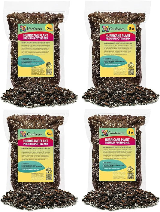 Trusted Hurricane Plant Soil Mix - Trusted by Experts for Healthy and Strong Plants - 20 Quart (4 Bags of 5 Quart)