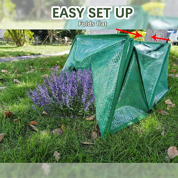 47.2" *14.6" *13.4" Foldable Garden Accelerator Plants Cover Freeze Protection for Raised Bed, Mini Greenhouse Cover with Two Air Hole, Frost Cover for Plant Vegetable Seedling Protector