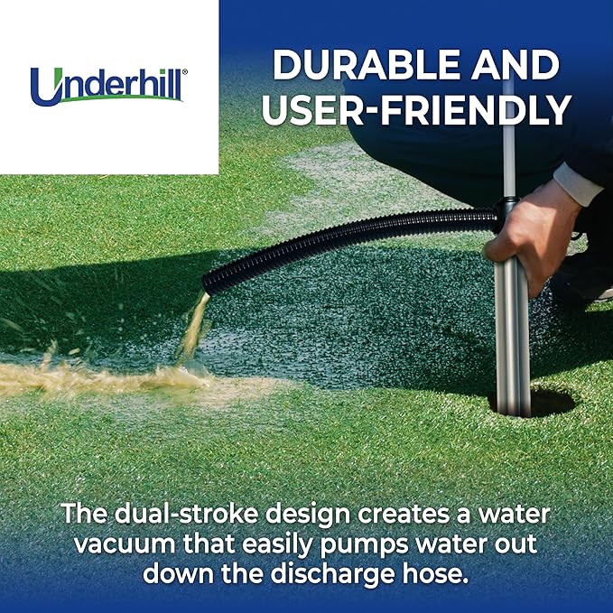 Underhill Gulp Pro Siphon Suction Water Pump 22 Inch Length with 36 Inch Outlet Hose, For Irrigation, Fluid Transfer, Water Removal, A-G1236-C