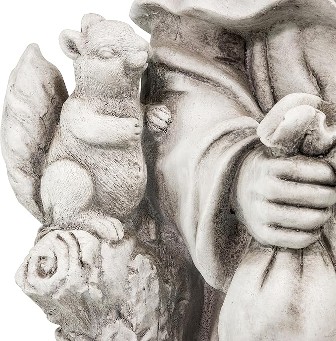 Alpine Corporation QFC102 Outdoor Saint Francis Garden Standing Statue, 31" Tall, Gray