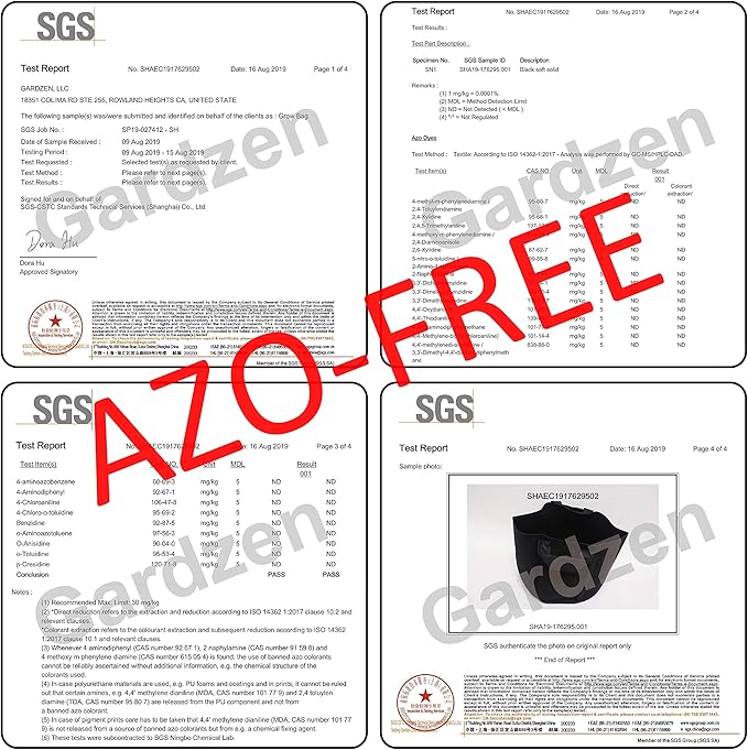 Gardzen 6-Pack 25 Gallon Grow Bags, Aeration Fabric Pots with Handles, Heavy Duty Cloth Pots for Plants