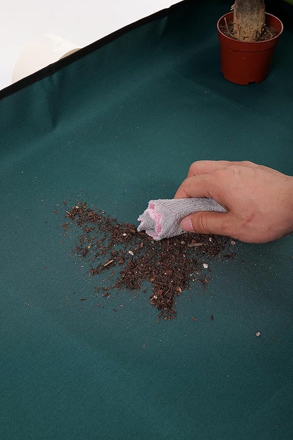 KONMAY Large Foldable Waterproof Repotting Mat for Indoor Plants Transplanting and Soil Mess Control - 30''X44'' Thicken Potting Tray Gardening Mat for Succulent Repotting