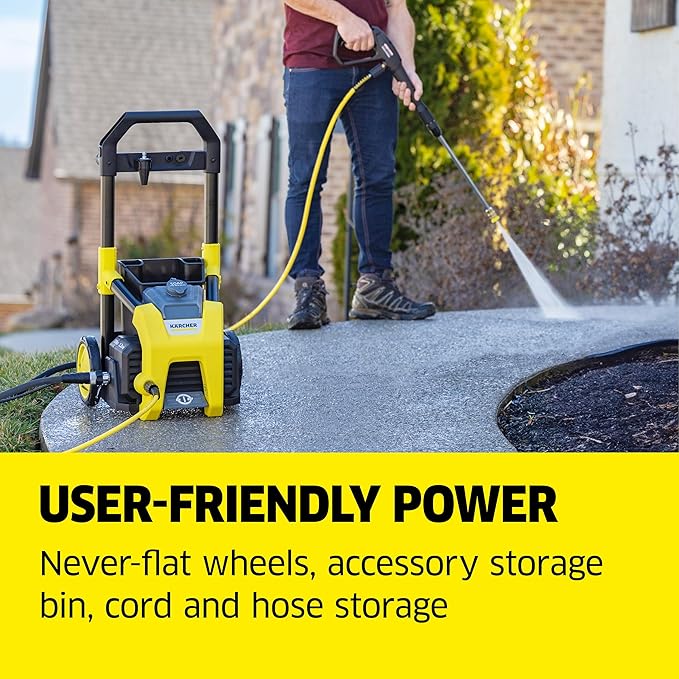 Kärcher Pressure Washer K1800PS, CETA Certified, 3 Spray Nozzles, Detergent Tank, for Cars, Driveways, Siding, Patios, 1.2 GPM