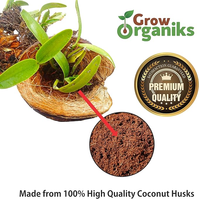 6 Pack Premium Coco Coir Brick for Plants | 100% Organic Compressed Coconut Coir Bricks Starting Mix, Coco Coir Fiber Coconut Husk for Planting, Gardening, Potting Soil Substrate, Herbs, 1.4 LB/Brick