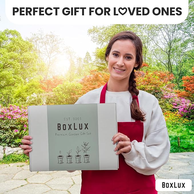 Premium Gardening Tools Gift Set, Over 1,700 Non GMO Vegetable Seeds, Copper Steel Tools for Planting, Garden Tool Kit for Women with Handbag and Coco Coir Soil Pellets, Birthday Gift Box