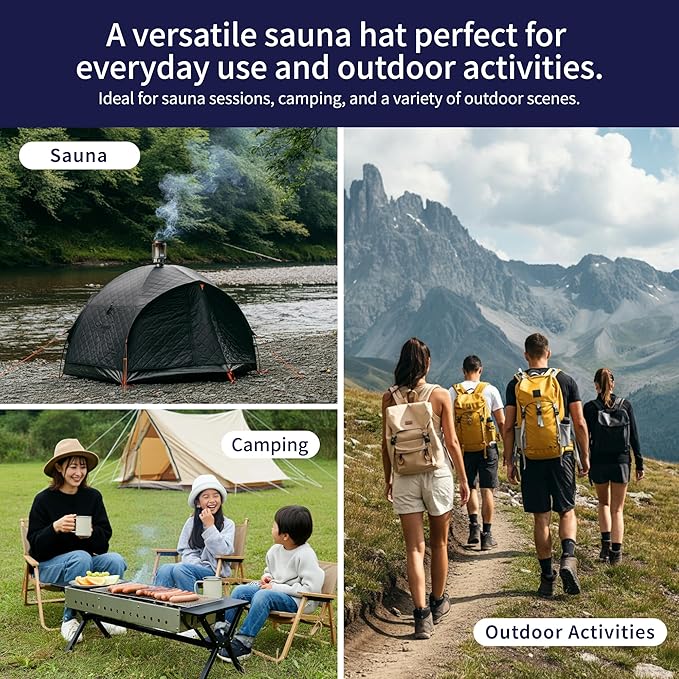 Cotton Towel Sauna Hat – Washable & Soft – Unisex Design for Men and Women