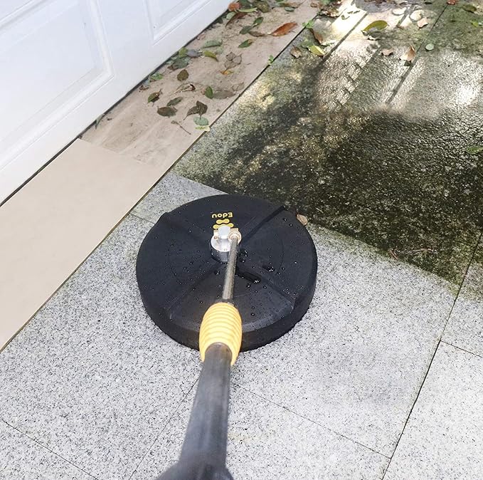 EDOU Professional Pressure Washer Surface Cleaner 15" - Stainless Steel, Heavy Duty - 4,000 PSI Max Working Pressure - Includes 2 Extension Wands and Power Washer Accessories