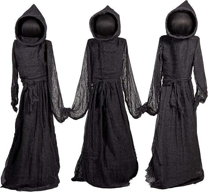 Evergreen Halloween Stakes, Outdoor Safe Spooky Garden Statues, Halloween Yard Decoration for Home Grass Lawn or Patio (Reaper, Set of 3)