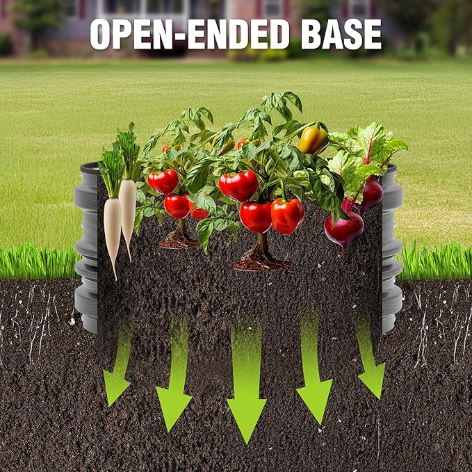 WORKPRO 3Pcs 2x2x1ft Galvanized Raised Garden Bed Set, Rust & Corrosion Protection, Easy Assembly, Safe Edge, Ideal for Vegetables & Flowers, Black