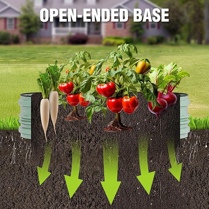 WORKPRO 2Pcs 4x2x1ft Galvanized Raised Garden Bed Set, Rust & Corrosion Protection, Easy Assembly, Safe Edge, Ideal for Vegetables & Flowers, Green