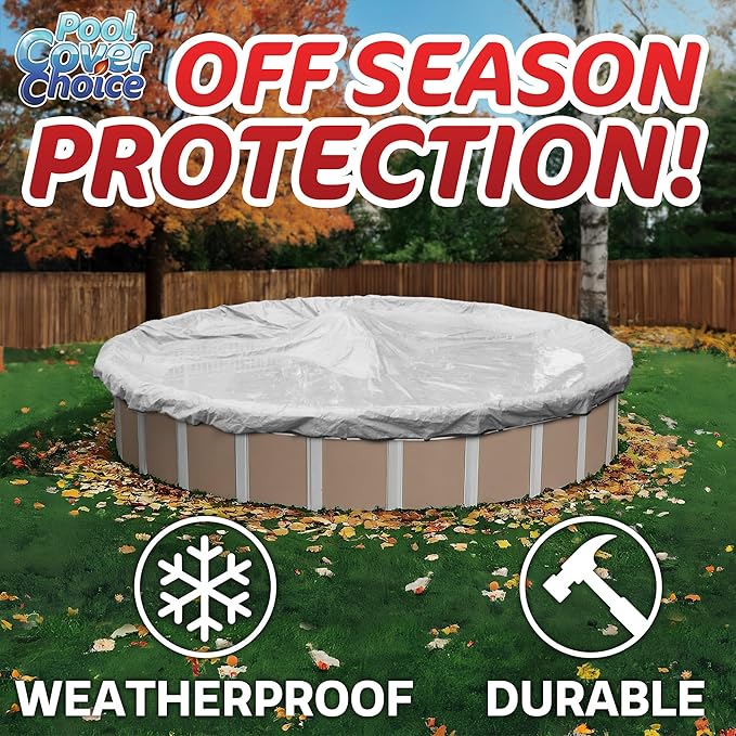 Winter Swimming Pool Cover for 30 ft Aboveground Round Pool Size, Superb Choice Series, Solid Material, Color - Camel, Pool Cover Choice 3130-4CHOICE