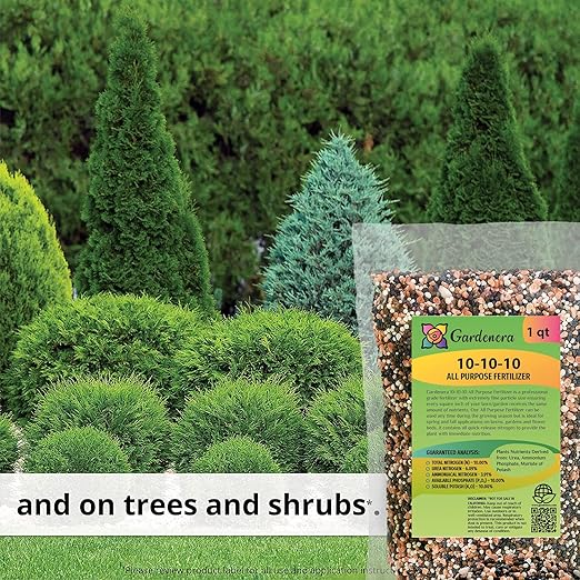 All-Purpose Planting and Growing Food 10-10-10 Fertilizer by Gardenera - 20 Quart - Boost Your Garden's Growth - (4 Bags of 5 Quart)