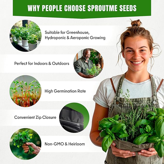 18 Culinary Seeds Variety Pack - Herb Garden Starter Kit with Plant Markers | 4100+ Non-GMO Heirloom Herb Seeds for Indoor, Outdoor Planting: Basil, Cilantro, Parsley, Oregano, Rosemary & Thyme Seeds