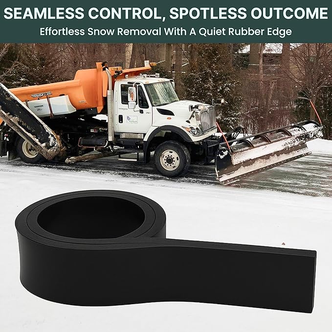 SIMOND STORE - Snow Plow Rubber Cutting Edge – Heavy Duty 96" x 6" x 1" Snow Plow Deflector Smooth & Surface-Safe Snow Clearing - Fit for ATV, Tractors, Skid Steers & UTVs Snow Pusher Cutting Edge