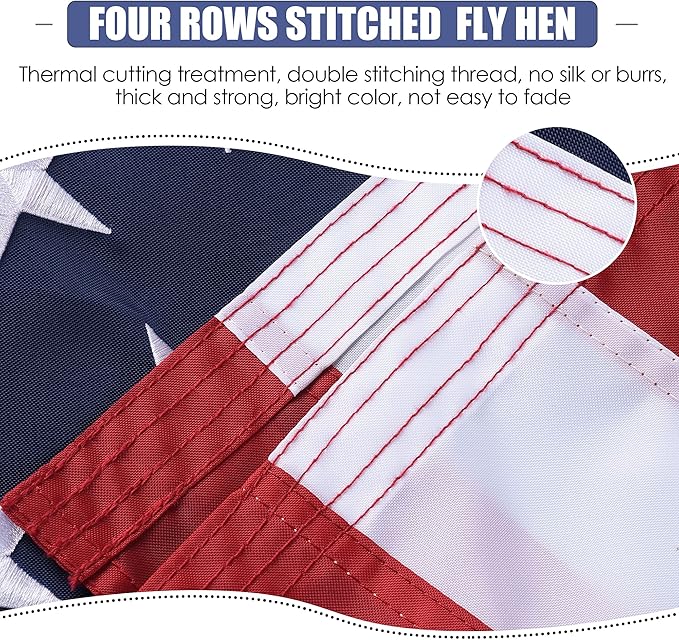 American Flag 15x25 Outside, US Flags for Outdoor Indoor, Heavy Duty Durable, Deluxe Embroidered Stars, Brass Grommets, Sewn Stripes, Vivid Color, Fade Resistant and waterproof