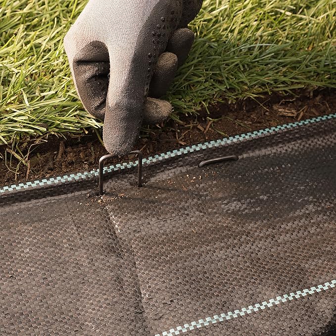 250-Pack 6'' 11 Gauge Heavy-Duty U-Shaped Garden Stakes Staples Spikes Pins Pegs - Ground Stakes for Anchoring Landscape Fabric